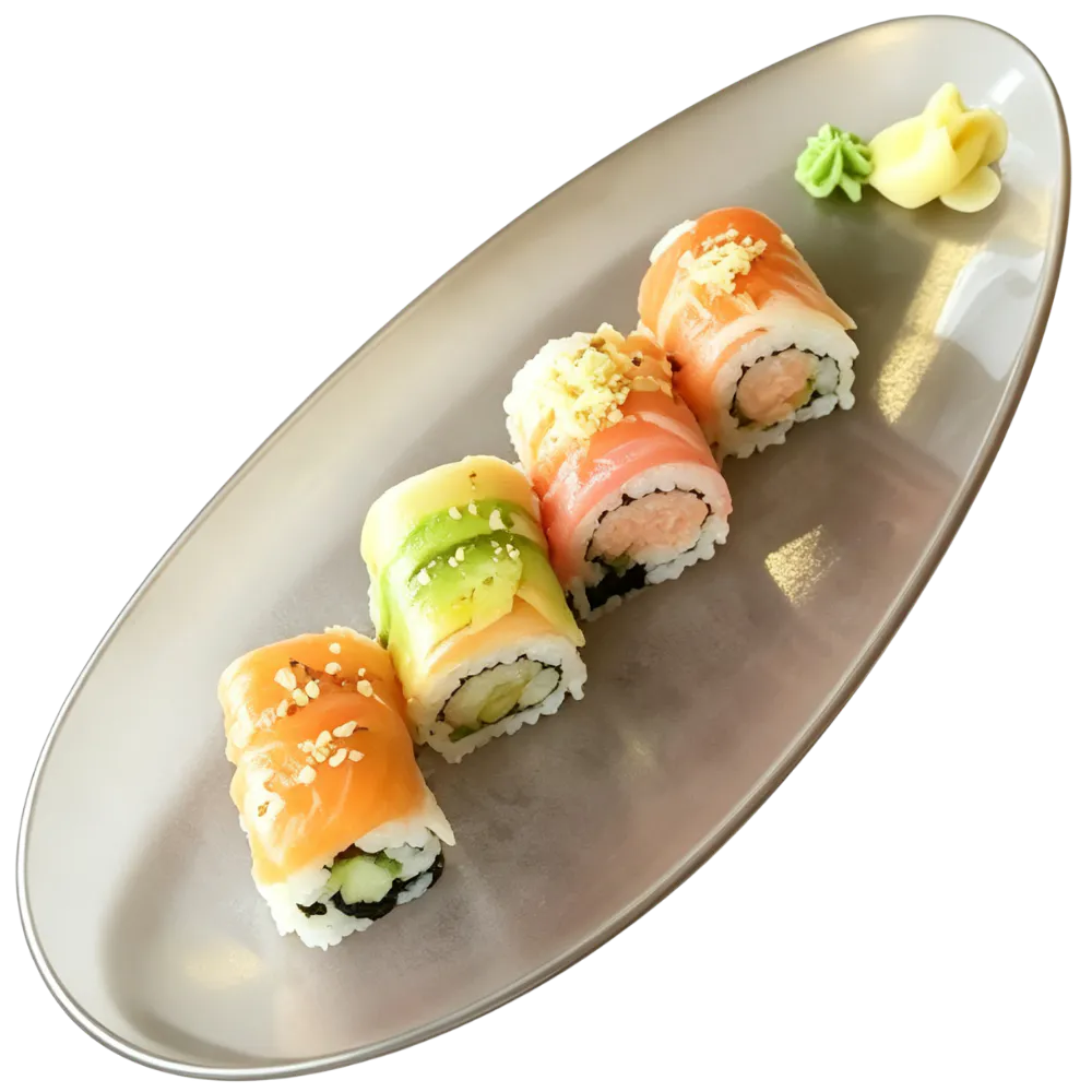 Mixed salmon and avocado layered sushi rolls at Yamato Japanese Steakhouse, a Japanese Restaurant in Auburn
